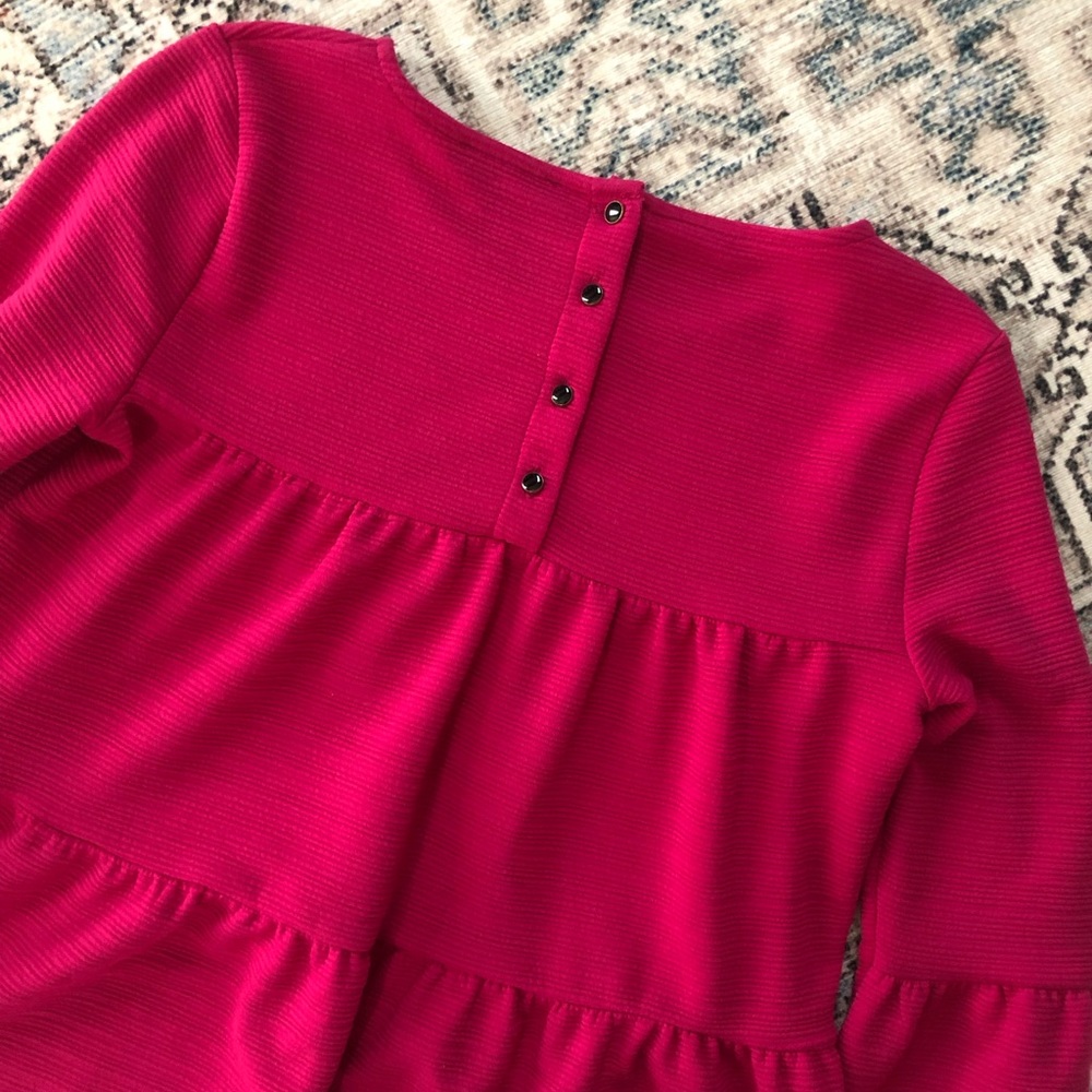 J. Crew Button-back tiered bell-sleeve top